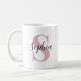 Taza De Café Monograma personalizado con inicial y nombre perso