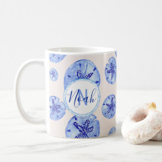 Taza De Café Monograma personalizado de acuarela en dólares de