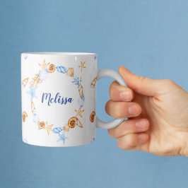 Taza De Café Monograma personalizado de Ilustraciones náuticos