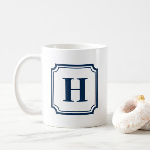 Taza De Café Monograma personalizado de las fronteras clásicas 