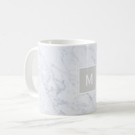 Taza De Café Monograma Personalizado de mármol blanco de Moda m
