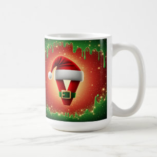 Taza De Café Monograma personalizado de Navidad V con sombrero 