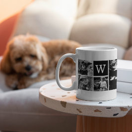Taza De Café Monograma personalizado de plantilla de 5 fotograf