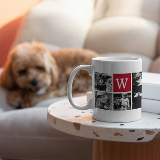Taza De Café Monograma personalizado de plantilla de 5 fotograf