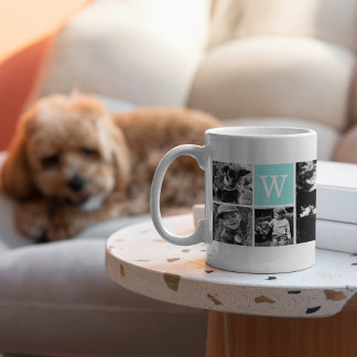Taza De Café Monograma personalizado de plantilla de 5 fotograf