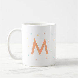 Taza De Café Monograma Personalizado de Rosa Pastel Adorable