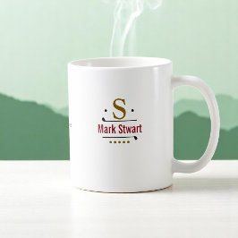 Taza De Café monograma personalizado jugador de golf
