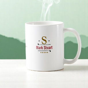 Taza De Café monograma personalizado jugador de golf