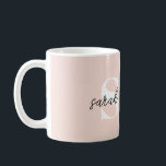 Taza De Café Monograma personalizado moderno Rosa<br><div class="desc">Monograma personalizado moderno Nombre café rosa Mug</div>