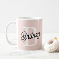 Monograma Personalizado Moderno y Nombre Rosa Past