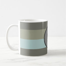 Taza De Café Monograma personalizar Bandas de colores modernos