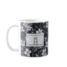 Monograma Plata Letra Floral acuarela