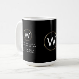 Taza De Café Monograma profesional de negocios Café Mug