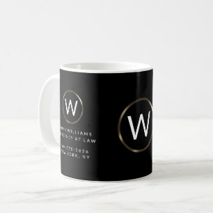 Taza De Café Monograma profesional de negocios Café Mug