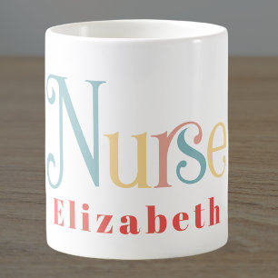 Taza De Café Monograma profesional médico de enfermera profesio