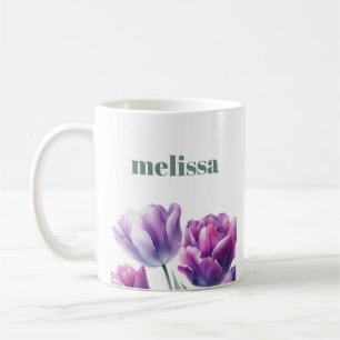 Taza De Café Monograma púrpura elegante personalizado