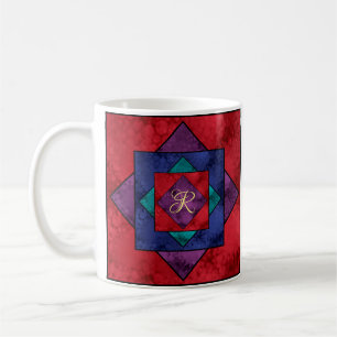 Taza De Café Monograma Quilt Square