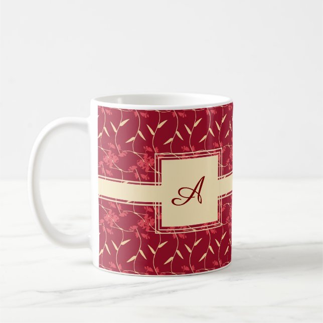 Taza De Café Monograma Regal Floral Plaza Roja (Izquierda)
