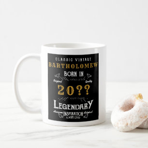 Taza De Café Monograma retro vintage personalizado de cumpleaño