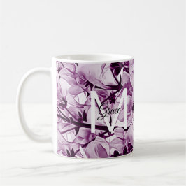 Taza De Café Monograma Rosa Café Flower Mug