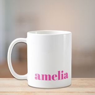 Taza De Café Monograma rosa caliente