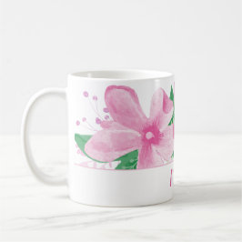 Taza De Café Monograma rosa con orquídea