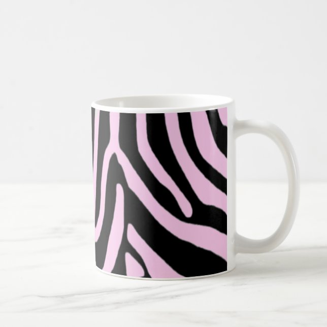 Taza De Café Monograma rosa de cebra de moda (Derecha)