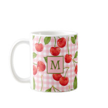 Monograma Rosa Gingham & Cherries Mug