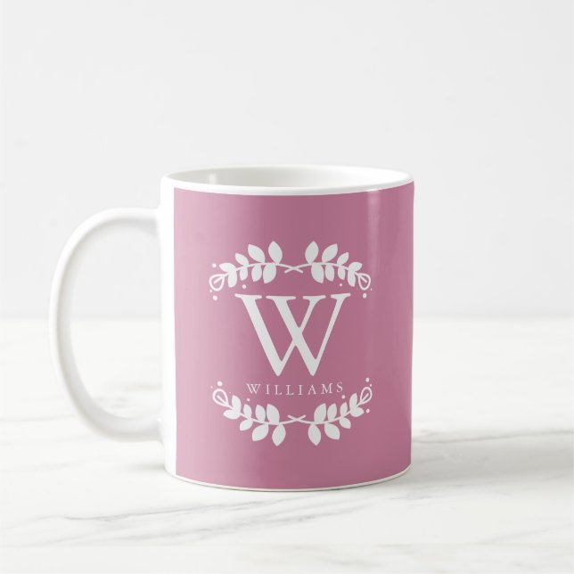 Taza De Café Monograma rosa Rosa antiguo (Izquierda)