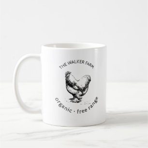 Taza De Café monograma rústico de granja de pollo
