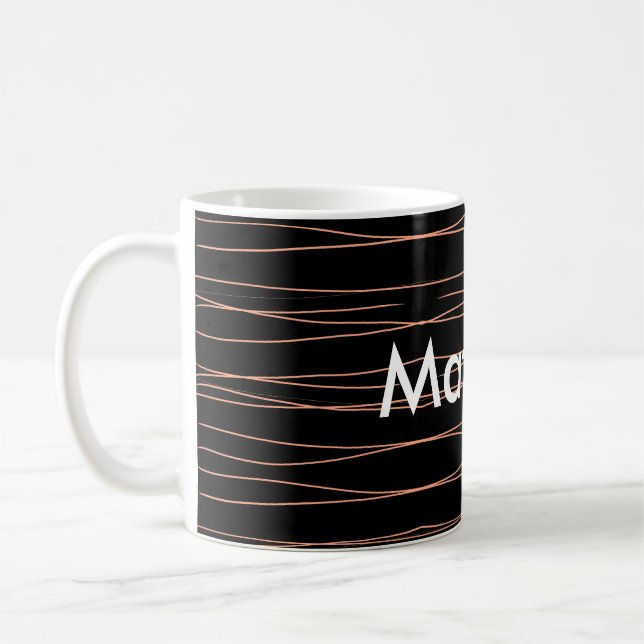 Taza De Café Monograma simple añada su letra de nombre man mini (Izquierda)