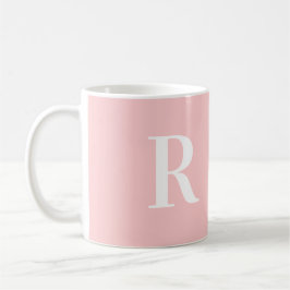 Taza De Café Monograma simple moderno rosa