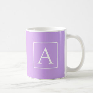 Taza De Café Monograma simple Ombre rosa/morado sutil