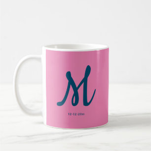 Taza De Café monograma simple personalizado añade tu nombre bod