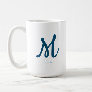 Taza De Café monograma simple personalizado añade tu nombre bod