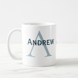 Taza De Café monograma simple personalizado equipo del novio pa