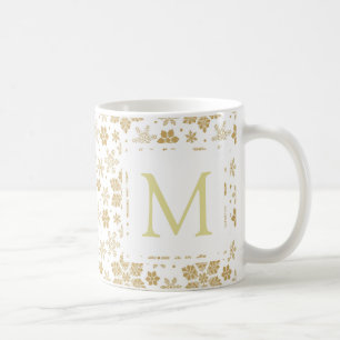 Taza De Café Monograma Snowflake