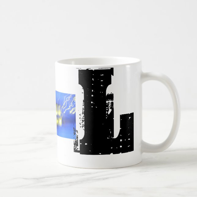 Taza De Café Monograma tipográfico Guay Grunge Mug (Derecha)