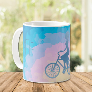 Taza De Café Monograma triple Chica de bicicleta