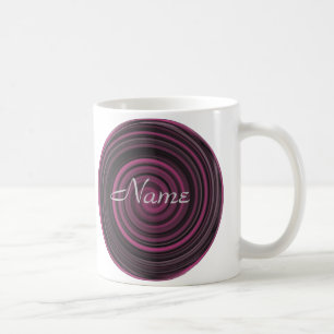 Taza De Café Monograma Tu Nombre Remolinos Ciruela Personalizad