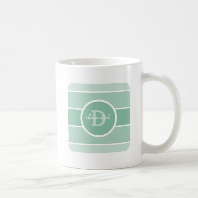 Taza De Café Monograma verde de Ombre (Derecha)
