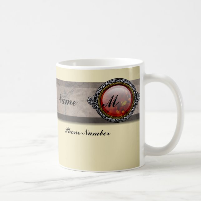 Taza De Café Monograma victoriano vintage (Derecha)