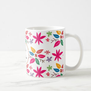 Taza De Café monograma y hojas