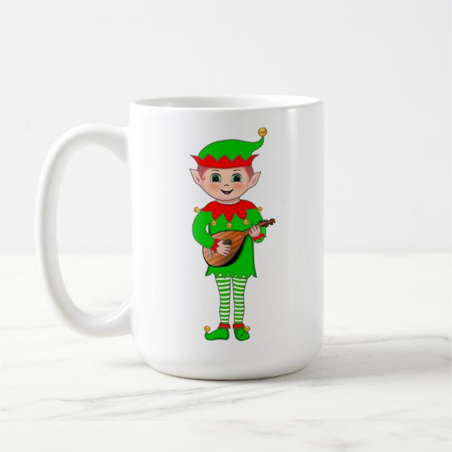 Taza De Café Monograma y Navidades Elfo musical (Izquierda)