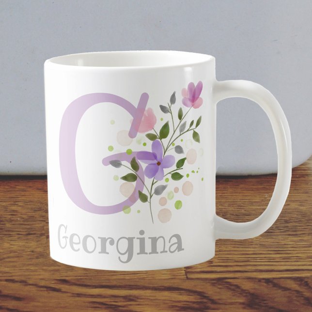 Taza De Café Monograma y nombre cristiano Georgina Coffee Mug (Subido por el creador)