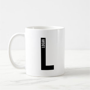 Taza De Café Monograma y nombre personalizados en negrita moder