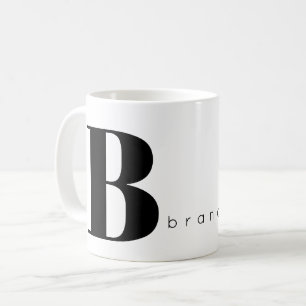 Taza De Café Monograma y nombre tipografía personalizado modern