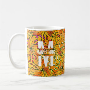 Taza De Café Monograma y presupuesto blanco personalizado de la