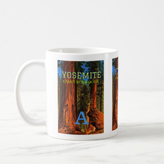 Taza De Café Monograma Yosemite Valley California Gigante secuo (Izquierda)