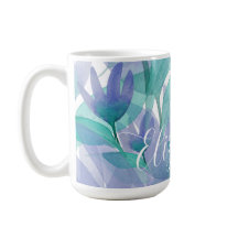 Monogramación de la acuarela azul azul del Caribe